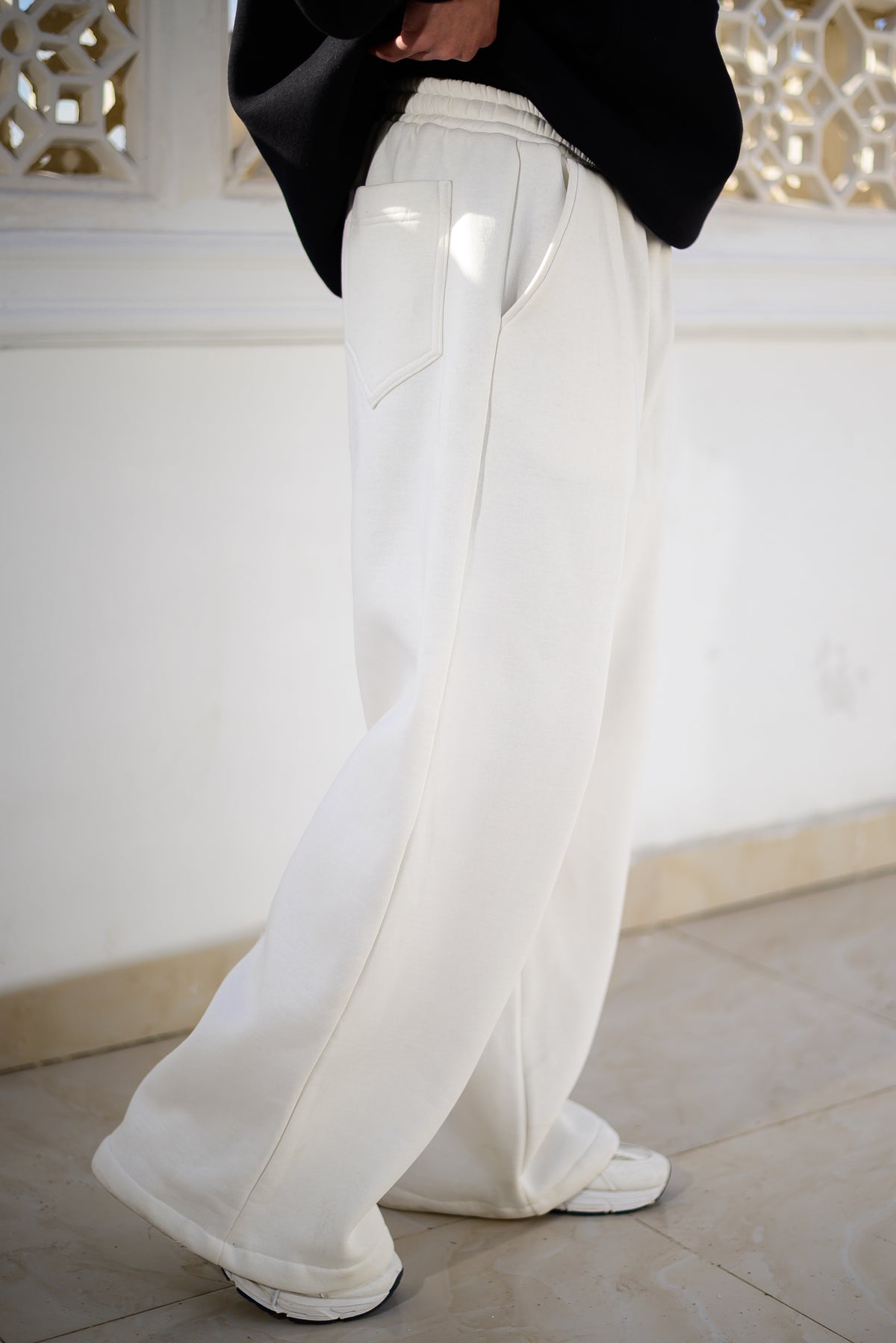 White Wide-Leg Oversized Pants