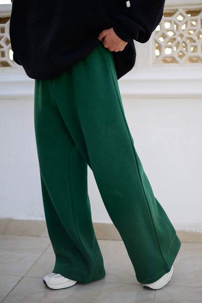 Green Wide-Leg Oversized Pants