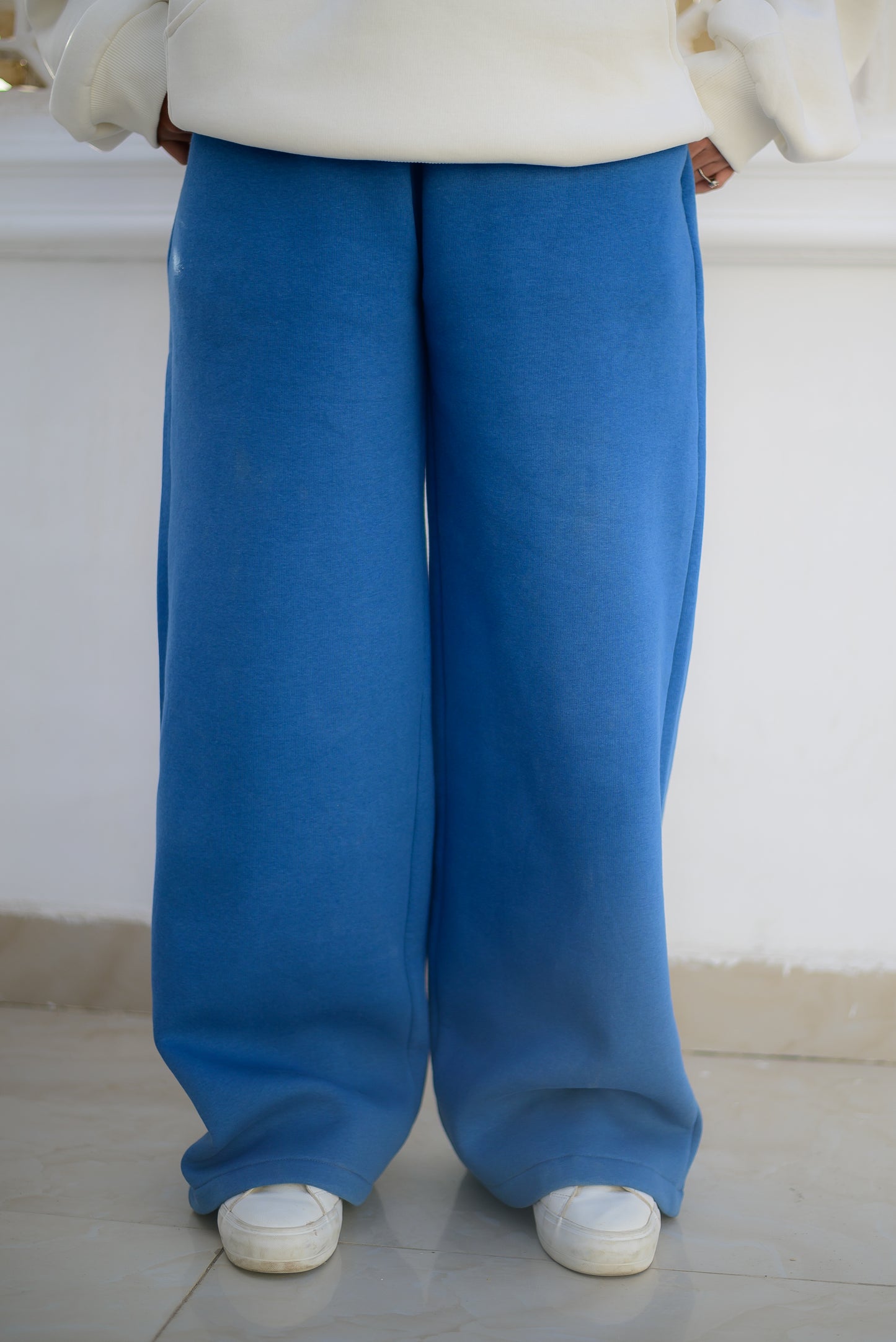 Blue Wide-Leg Oversized Pants