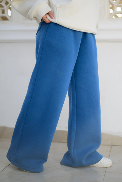 Blue Wide-Leg Oversized Pants