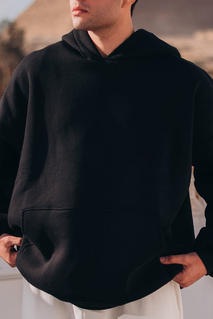 Black Hoodie with off-white back Arabian Print